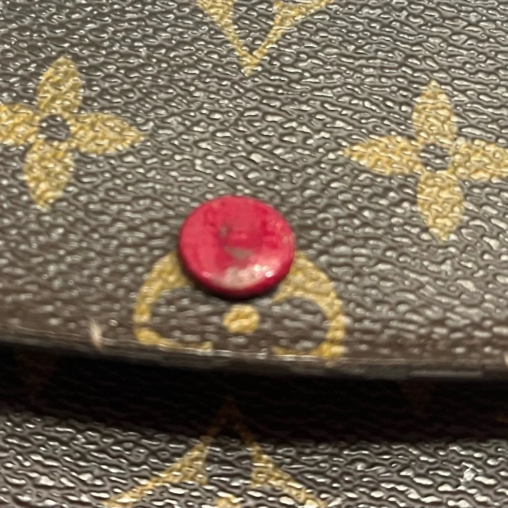 Louis Vuitton Monogram Canvas Trifold Wallet with Red Snap
